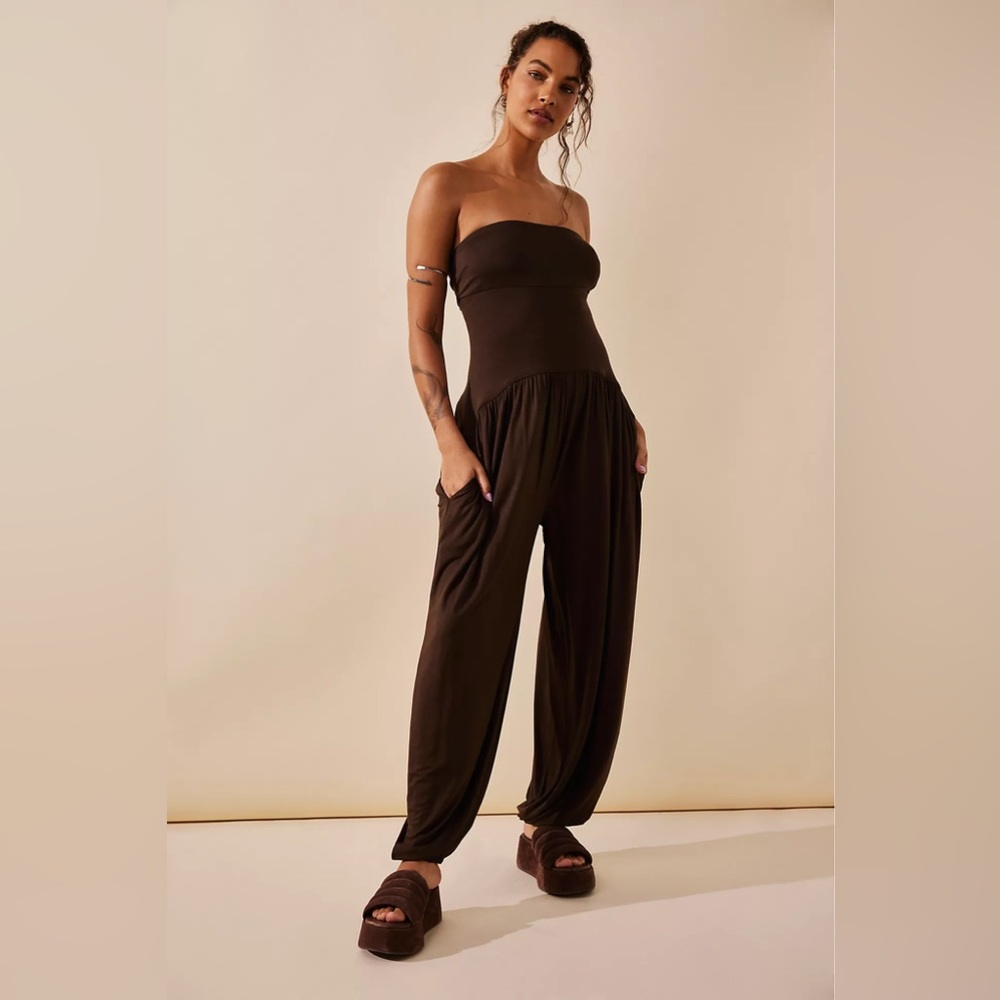 NWT Free People Moira Drop Waist One Piece in Java